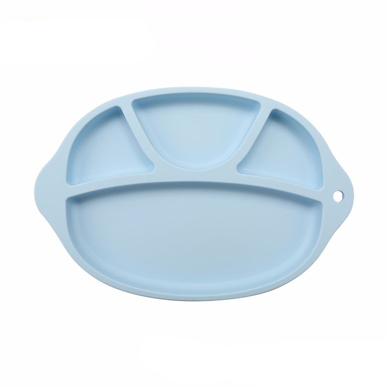 Plato de silicona de grado alimento al por mayor placas de bebé de silicona sin deslizamiento paraniños pequeños alimentando el plato de silicona
